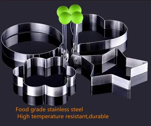 Miniatura 3 de Juego de 10 anillos de molde de huevo frito, anillo de acero inoxidable antiadherente para moldear huevos