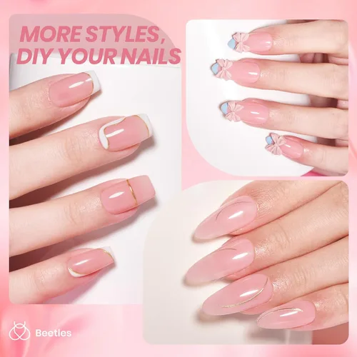 Miniatura 59 de Beetles - Esmalte de uñas de gel rosa claro, 0.5 fl oz, color rosa bebé, esmalte de gel que se absorbe con luz UV LED, arte de uñas de verano, salón