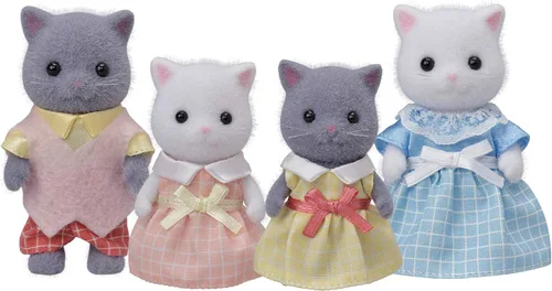 Calico Critters - Familia de gatos persas - Set de 4 figuras de muñecos coleccionables para niños de 3+ años