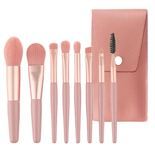 Miniatura 9 de Juego de 8 brochas de maquillaje, mini brochas de maquillaje, brochas de maquillaje, mezcla de rubor, corrector de sombra de ojos, delineador