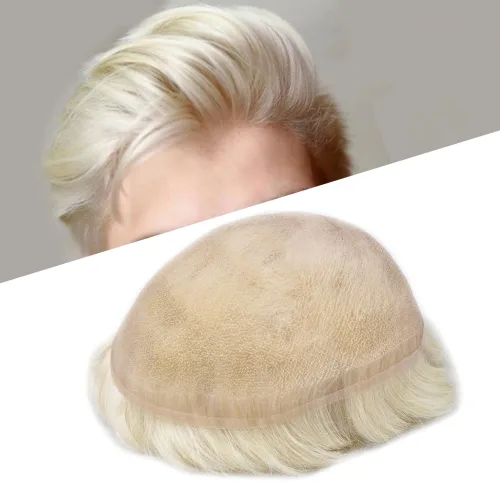 Miniatura 77 de PUNRU HAIR Completo Swiss Lace Toupee para hombres Sistema de cabello humano real Sistema de reemplazo de cabello humano para hombre Toupee