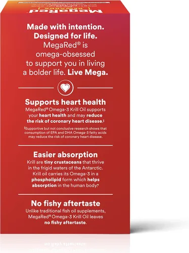 Miniatura 14 de MegaRed - Aceite de krill Omega-3 350mg cápsulas blandas (130 unidades en una botella), ácidos grasos omega-3 EPA y DHA sin regusto a pescado a