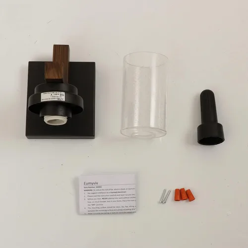 Miniatura 7 de Aplique de pared rústico con vidrio sembrado, lámpara de pared de granja para montaje en pared negro (Black 2 Lights)