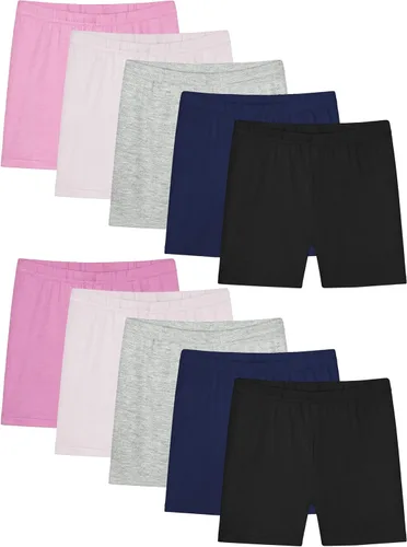 Resinta - Paquete de 10 pantalones cortos de ciclismo para niñas, con volante de cartón, pantalones cortos de baile para niñas pequeñas, multicolor