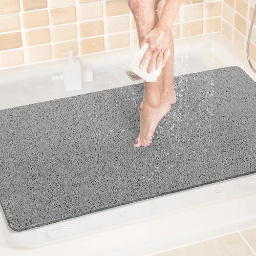 Miniatura 61 de LuxStep - Tapete de ducha, de 24 x 36 pulgadas, tapete de baño antideslizante con drenaje, tapete de baño de cloruro de polivinilo, de secado Gris