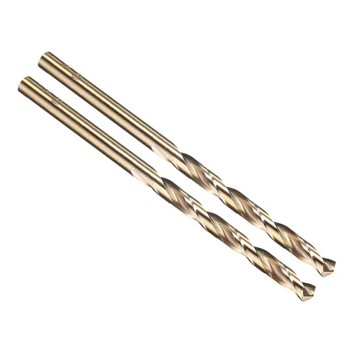 Miniatura 35 de PATIKIL Broca Jobber de 0.039 in, vástago recto M35 cobalto 5% acero de alta velocidad 135° acabado dorado para metal duro de acero inoxidable - 2