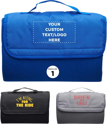 Miniatura 7 de DISCOUNT PROMOS Juego de 10/50/100 mantas de pícnic enrollables, paquete personalizado a granel, ideal para camping, picnic, playa, deportes al aire