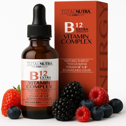 Gotas de vitamina B12 líquidas extra fuertes, vitaminas B12, B6, B3, veganas y sin OMG, energía instantánea, concentración y apoyo al metabolismo