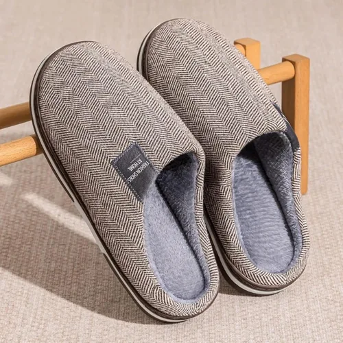 Miniatura 5 de ASHALI Pantuflas de espuma viscoelástica para hombre y mujer, de algodón suave y afelpado, para interiores y exteriores, con suela antideslizante