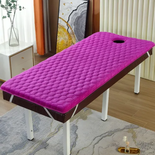 Miniatura 15 de Cubrecolchón de mesa de masaje de 2.0 in/2.8 in de grosor, funda de colchón trapezoidal para cama de salón de belleza, sábanas con agujeros de Gris