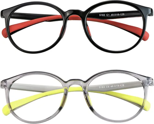 Miniatura 17 de 2 pares de lentes de bloqueo de luz azul para niños, protección UV400, antirayos azules, para computadora para niños y niñas de 3 a 12 años