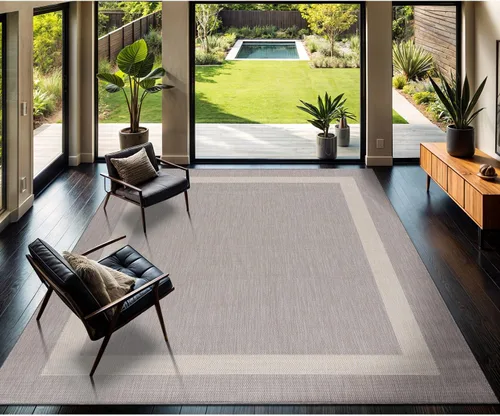 Miniatura 11 de CAMILSON Alfombra para exteriores, alfombras modernas para patios interiores y exteriores, tapetes de cocina y pasillo, alfombra lavable para porche