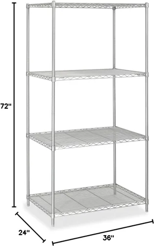 Miniatura 2 de Safco Unidad de inicio de estantería de alambre industrial 36 pulgadas de ancho x 24 pulgadas de profundidad x 72 pulgadas de alto