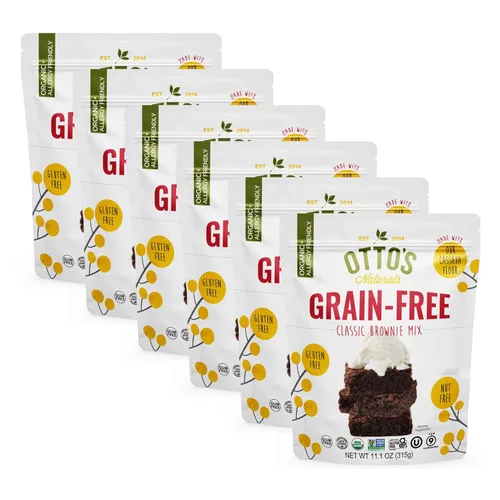 Miniatura 10 de Mezcla de brownie clásica sin granos de Otto's Naturals, 11.1 Oz., Libre de los 9 principales alérgenos, harina de yuca orgánica, sin gluten,