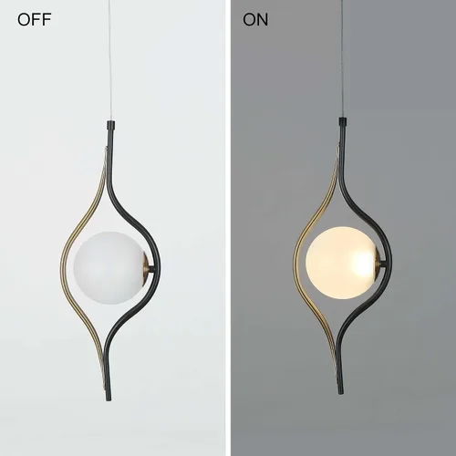 Miniatura 6 de Blakc and Gold - Lámpara colgante LED para isla de cocina, comedor, dormitorio, 360 lúmenes