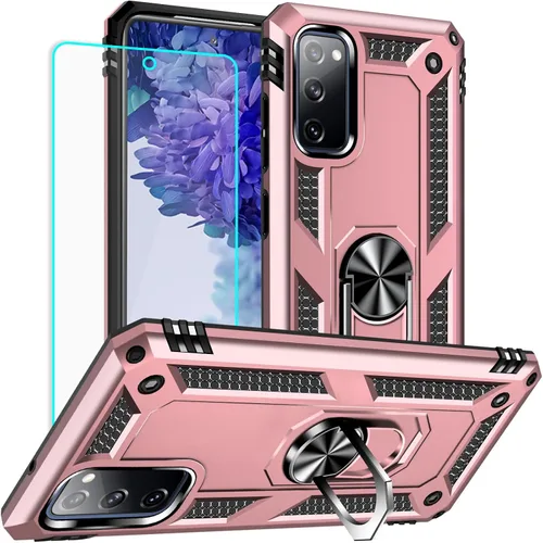 Miniatura 16 de Yiakeng Funda para Samsung Galaxy S20 FE, funda Galaxy S20 FE 5G con protector de pantalla HD, fundas protectoras de grado militar con anillo