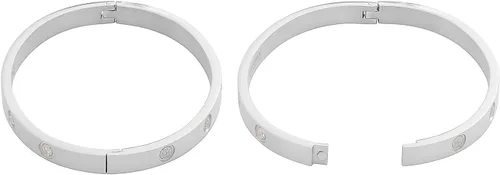 Miniatura 4 de My Daily Styles Pulsera de acero inoxidable con bisagras CZ para mujer, tamaño 7 pulgadas