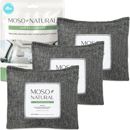 Miniatura 10 de Moso Natural Ambientador y desodorante para automóvil, absorbente de olores de carbón de bambú de larga duración, eliminador de olores no tóxico