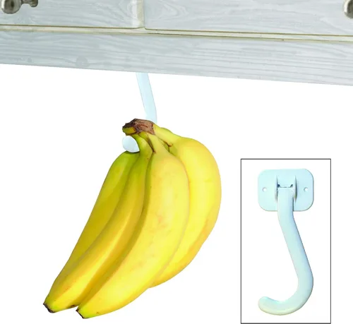 Miniatura 9 de Gadjit Gancho de plátano para debajo del gabinete, madura plátanos con menos moretones, cuelga otros artículos de cocina ligeros, se pliega fuera