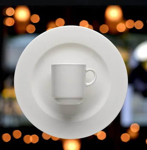 Miniatura 2 de Fortessa Fortaluxe Superwhite - Vajilla de porcelana vitrificada, taza grande apilable de 12 onzas, juego de 6