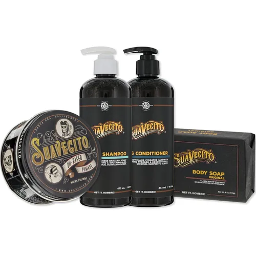 Suavecito Paquete de productos esenciales para el cabello y el cuerpo
