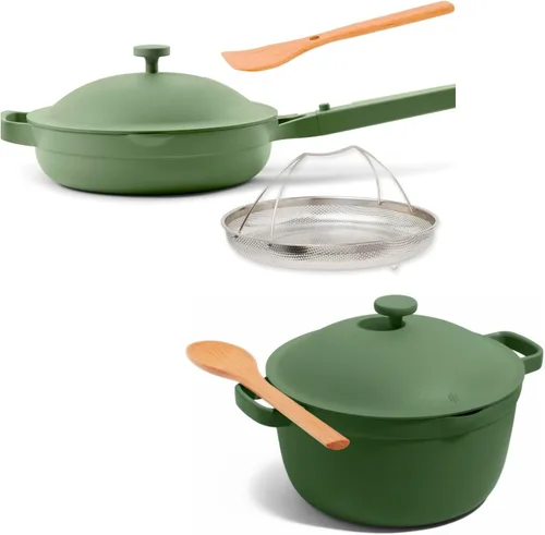 Miniatura 10 de Our Place Mini Cookware Duo Juego de utensilios de cocina de cerámica de 6 piezas con mini sartén Always y mini olla perfecta Inducción y horno