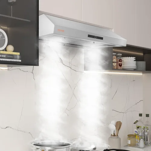 Miniatura 8 de VEVOR Campana extractora para debajo del gabinete, filtro permanente de acero inoxidable con motores duales, ventilación de estufa de cocina de 30