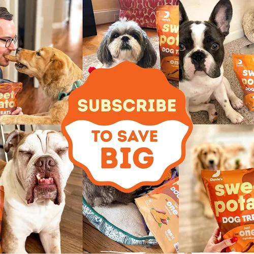 Miniatura 9 de Golosinas de Batata Dulce para Perros Davie's - Masticables saludables y naturales para perros, bajos en grasa, bolsa de 1 libra
