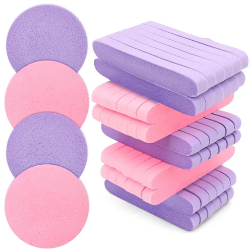 Miniatura 7 de 120 Piezas de Esponjas Faciales Comprimidas, Luxiv Esponja de Limpieza Facial para Esteticistas, Esponja Facial de Maquillaje Comprimida Redonda