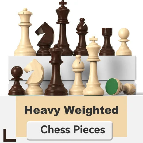 Miniatura 5 de doowroodni Piezas de ajedrez de madera grandes de 3.75 pulgadas con rey de lujo Staunton de madera con 2 reinas extra para juego de mesa de ajedrez