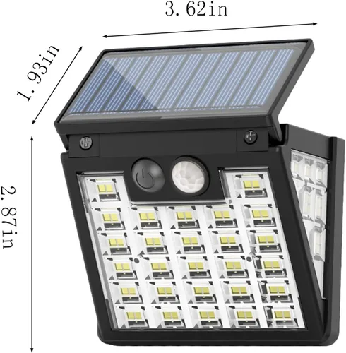 Miniatura 3 de Luces solares impermeables IP65 para exteriores, 3 modos de luces solares con sensor de movimiento, luz solar LED para escaleras al aire libre