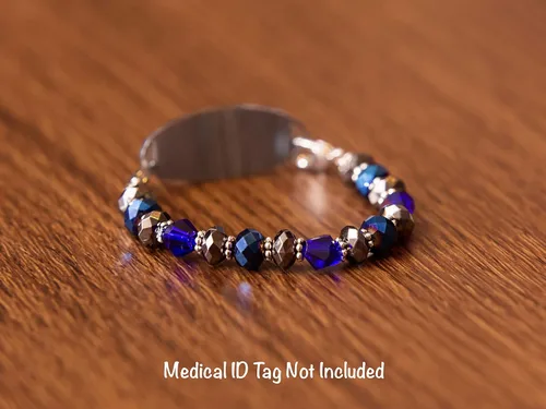 Miniatura 67 de Pulsera elástica de alerta médica, pulsera de identificación médica de repuesto intercambiable, etiqueta de identificación no incluida, cristales