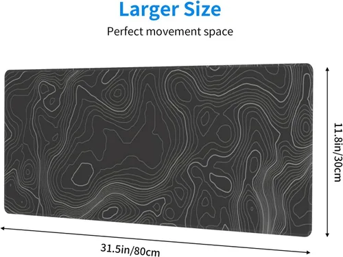 Miniatura 3 de Topographic Contour - Alfombrilla de mouse para juegos, grande, XL, larga, extendida, alfombrilla de mouse grande, alfombrilla de mouse
