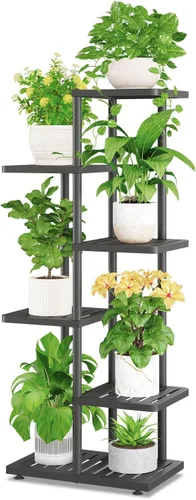 Miniatura 19 de iDavosic.ly Soporte para plantas con luz de cultivo para interiores y exteriores, estante de flores de metal de 4 niveles para macetas grandes