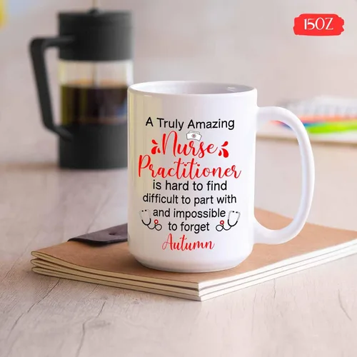 Miniatura 5 de Taza de enfermera practicante con nombre personalizado, regalo NP, taza de café para estudiante de enfermería, regalo médico personalizado