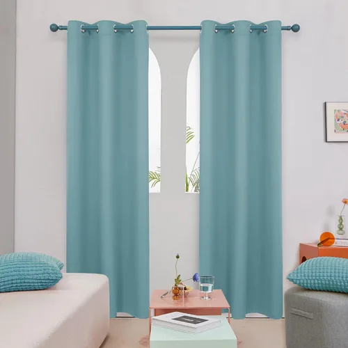 Miniatura 22 de Deconovo Cortina opaca, para oscurecer la habitación Gris claro