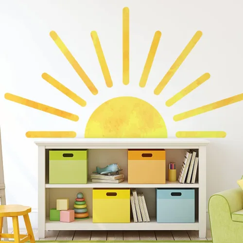 Miniatura 12 de 45.6 x 23.8 pulgadas, diseño bohemio de medio sol, calcomanías de pared removibles para pared, vinilo para despegar y pegar, calcomanías de medio
