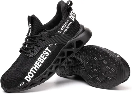 Miniatura 13 de Furuian - Tenis con punta de acero para hombres y mujeres, zapatos de seguridad ligeros, cómodos, a prueba de pinchazos, zapatos de trabajo