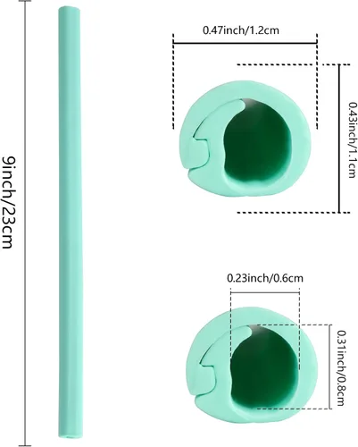 Miniatura 3 de Pajitas de silicona reutilizables, se abren y lavables, fáciles de limpiar, popotes rectos para batidos, 5 unidades, sin BPA, ecológicos