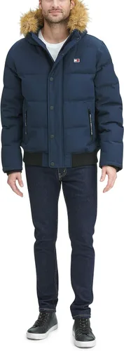 Miniatura 4 de Tommy Hilfiger Chaqueta Bomber de Esnórquel Acolchada de Tela Ártica para Hombre (Estándar y Tallas Grandes)