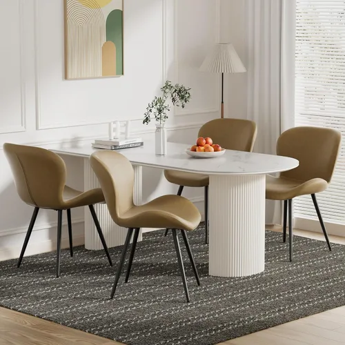 Miniatura 37 de Nalupatio Juego de 2 sillas de comedor, modernas sillas de comedor con respaldo cómodo, sillas de cocina tapizadas gruesas, 19 pulgadas de altura