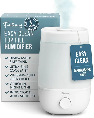 Fontaines Luxury - Humidificador de vapor frío con llenado superior - Rocío ultrafino de 360°, funcionamiento silencioso, tanque apto para