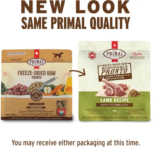 Miniatura 2 de Primal - Alimento liofilizado para perros, Pronto Mini Nuggets, cordero; tomar y servir, comida completa y equilibrada; también se puede utilizar