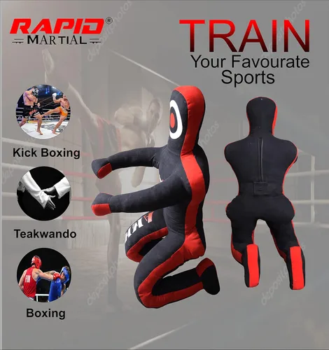 Miniatura 2 de Maniquí de presentación de MMA Grappling para entrenamiento de autodefensa BJJ Jiu Jitsu Punching Dummies (sentado 5 pies/60 pulgadas), sin relleno