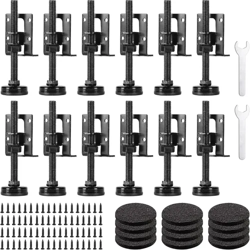Miniatura 8 de Paquete de 4 patas niveladoras ajustables resistentes – niveladores de muebles para banco de trabajo, mesa, armario, armario