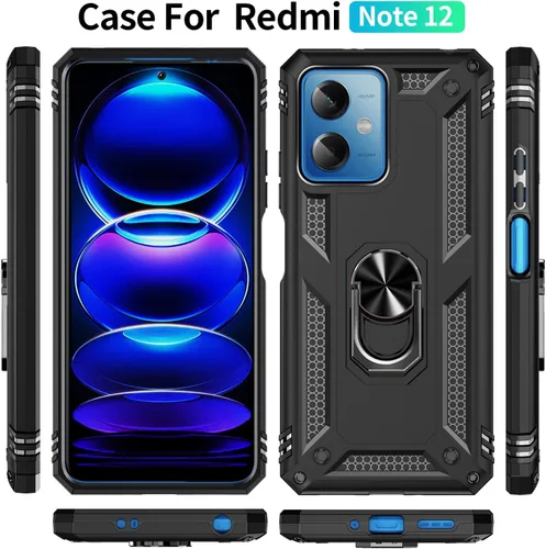 Miniatura 6 de Funda para Xiaomi redmi Note 12 5G/Poco X5 5G con protector de pantalla, soporte delgado protección militar a prueba de golpes Armor Defender Funda