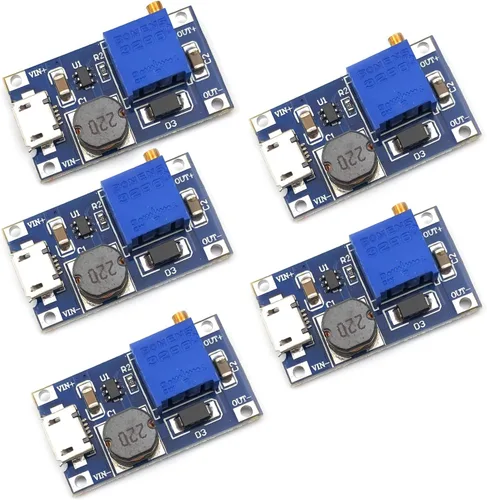 Miniatura 3 de DEVMO 5 unids DC-DC Regulador de voltaje Step-Up Boost Convertidor Placa de fuente de alimentación 2V-24V a 5V-28V 2A para MT3608 con Micro USB