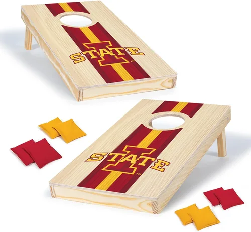 Miniatura 34 de Wild Sports College - Juego de cornhole de madera maciza de 1 x 2 pies con impresión directa HD gráficos del equipo, tamaño de viaje