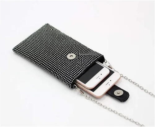 Miniatura 7 de Happyera Bling Rhinestone Evening Handbag Cell Phone Purse Wallet Clutch Crossbody Bag
