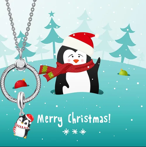 Miniatura 6 de QeenseKc Muñeco de nieve de Navidad, elfo, ciervo, dulce pan de jengibre, abalorio de invierno para pulsera Pandora
